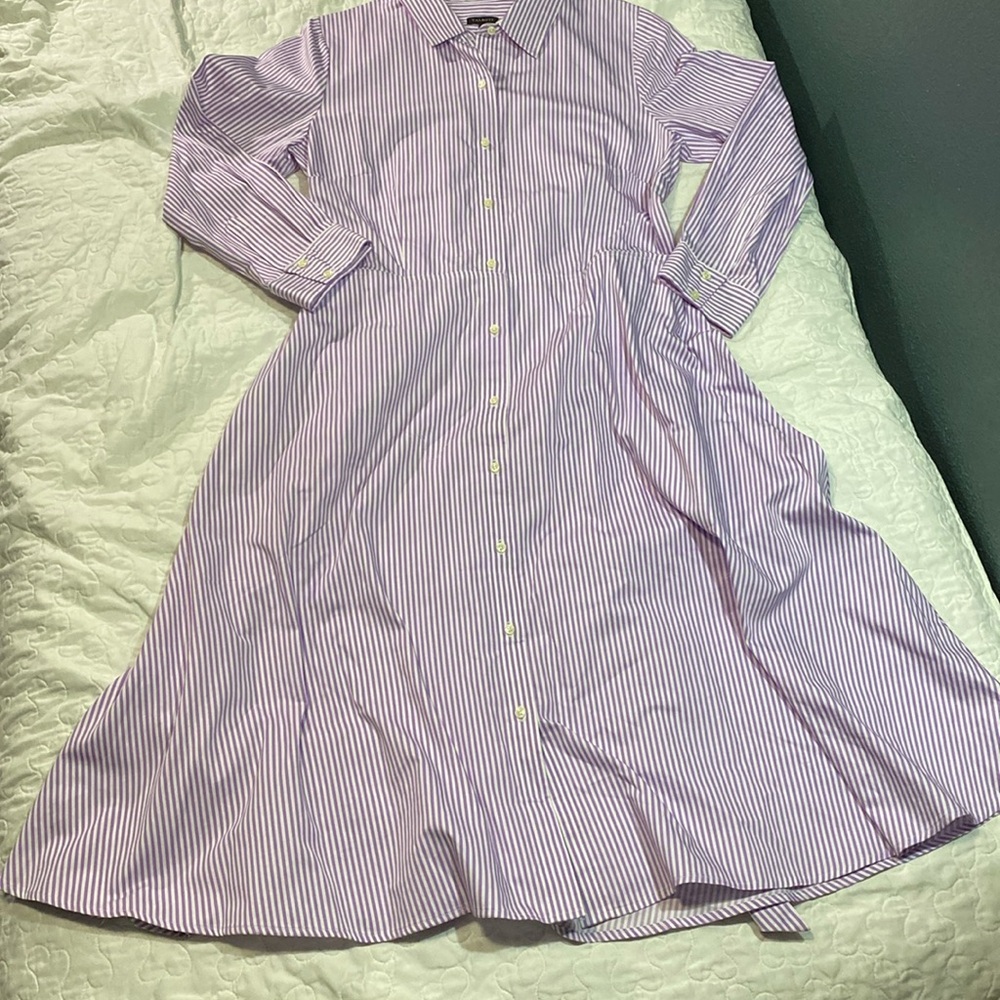 Talbots Striped L/S Maxi Dress Size 12 EUC
